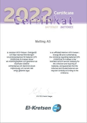 Elkretsen batterier 2022